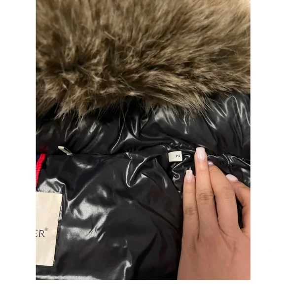 Moncler Black Puffer Jacket with Comic Detail